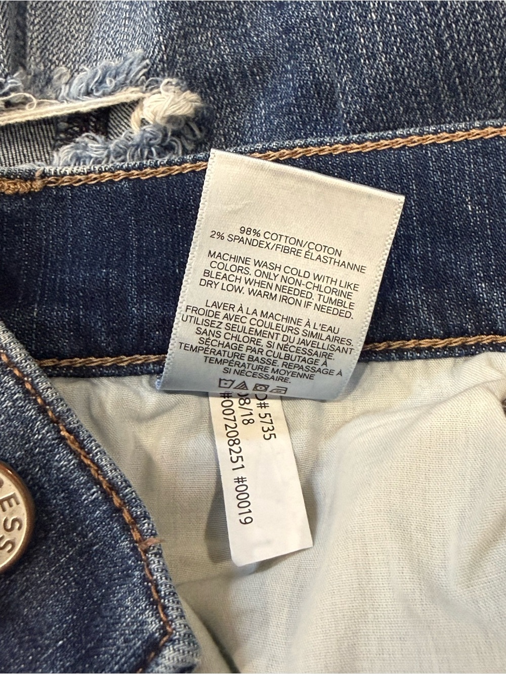 Express Skinny Ankle Mid Rise Distressed Jeans Women’s 2R Blue Stretch 26 Inseam - Picture 9 of 9